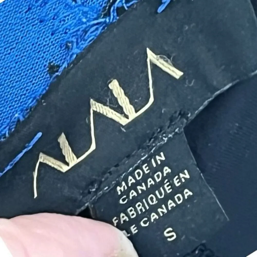 Alala Varsity Tight Leggings Size Small Black Blue Contrast High Rise Athleisure